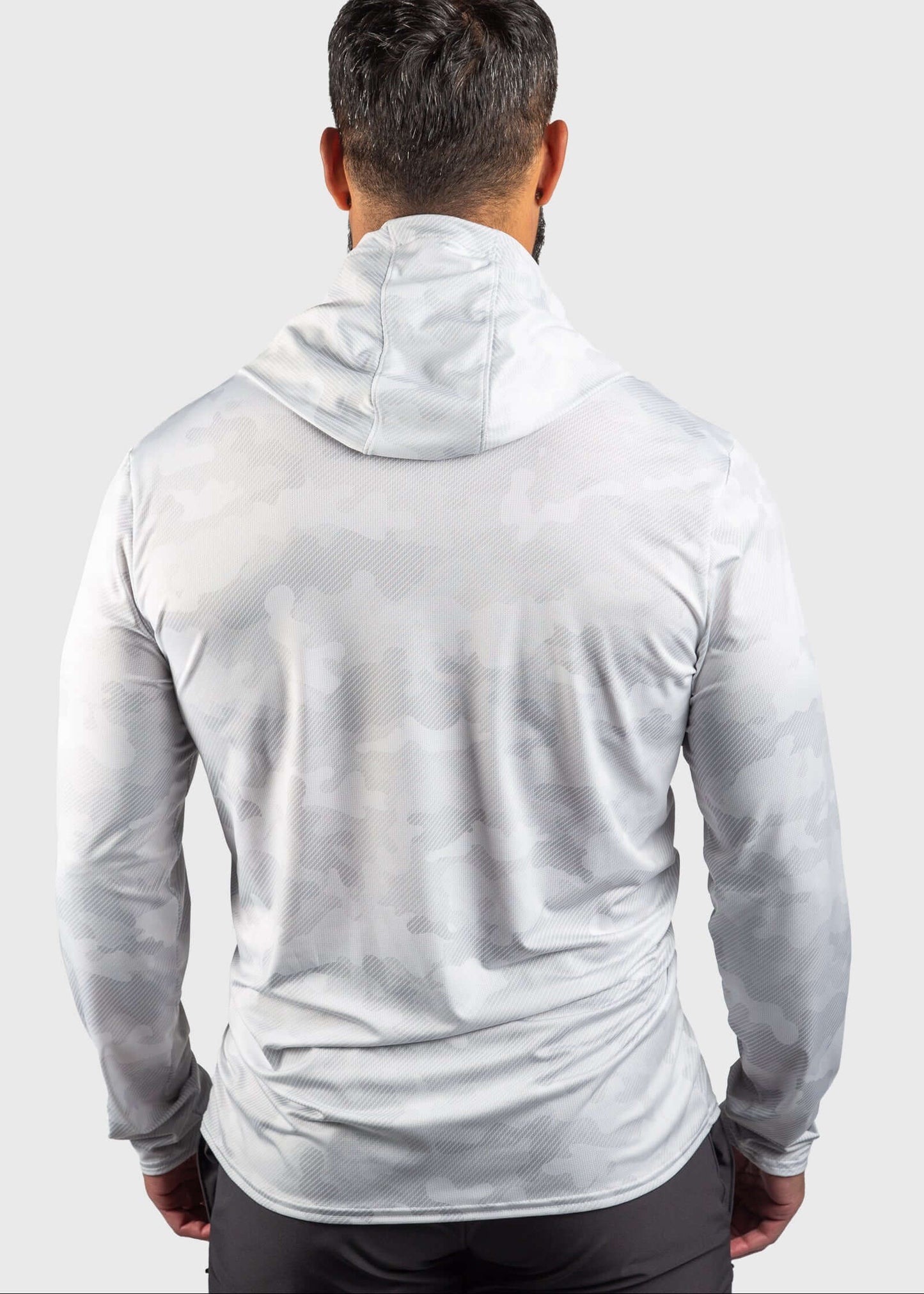 Distressed Flag Performance Mesh White Out Sun Hoodie