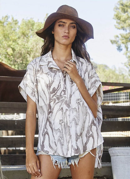 Our Favorite Versatile Button Down Top in Prints  CLEARANCE FINAL SALE