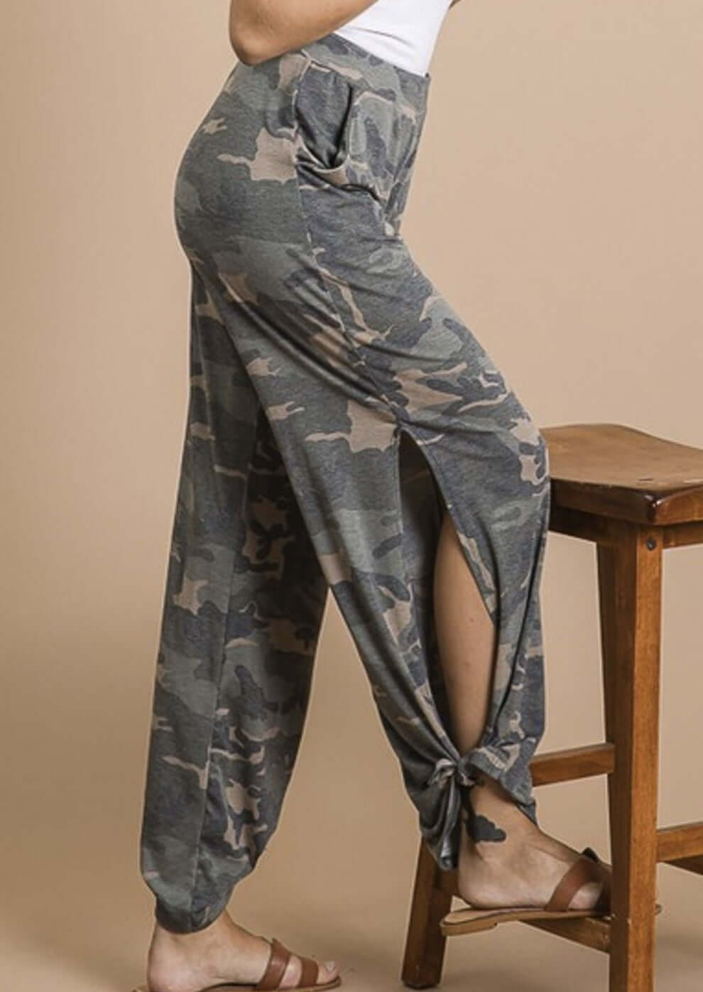 Ultra Lightweight Camo Tie Hem Pants Made in USA