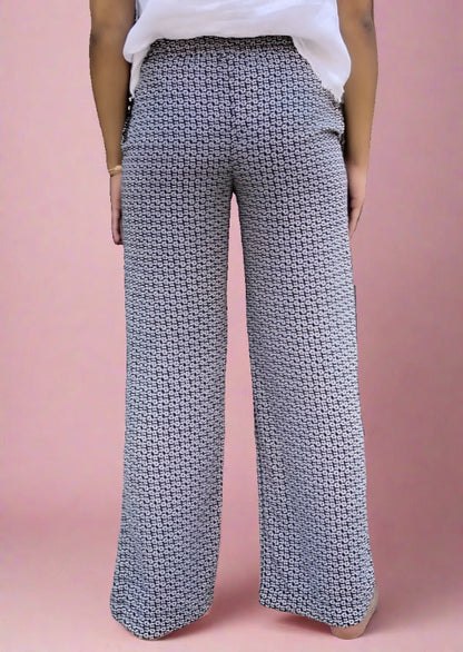 Navy Vintage Flower Print Pants - Clearance Final Sale