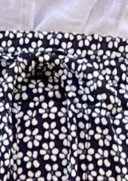 Navy Vintage Flower Print Pants - Clearance Final Sale