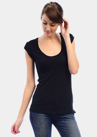 Scoop Neck Fitted Tee - CLEARANCE FINAL SALE