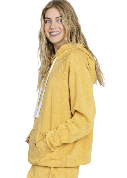 All American Mineral Washed French Terry Sweatshirt Hoodie Made in USA
