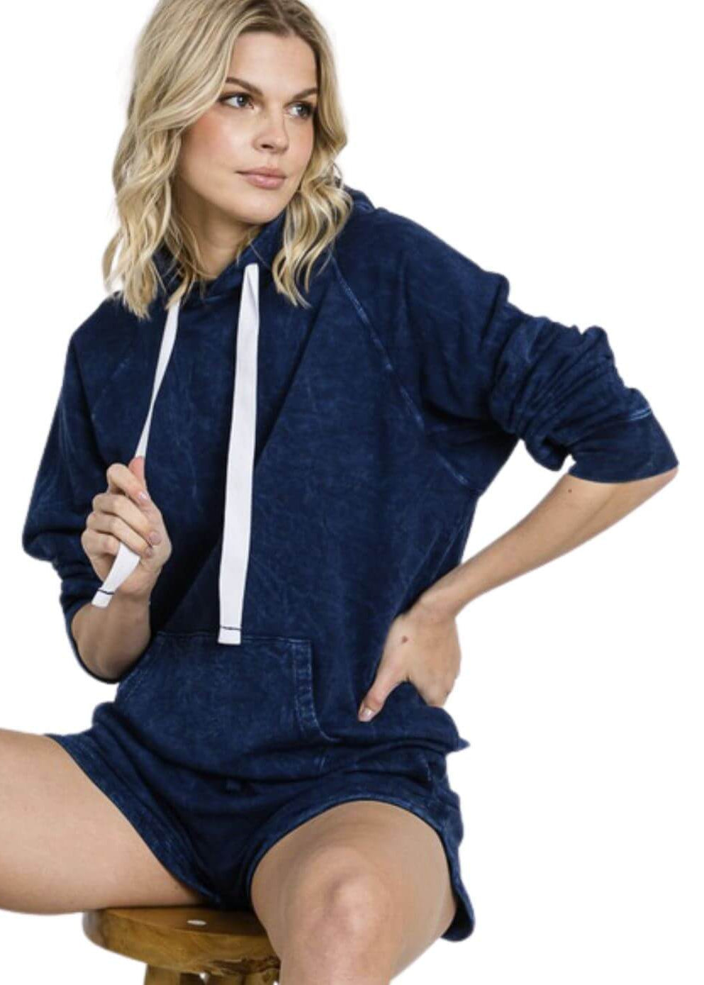 All American Mineral Washed French Terry Sweatshirt Hoodie Made in USA