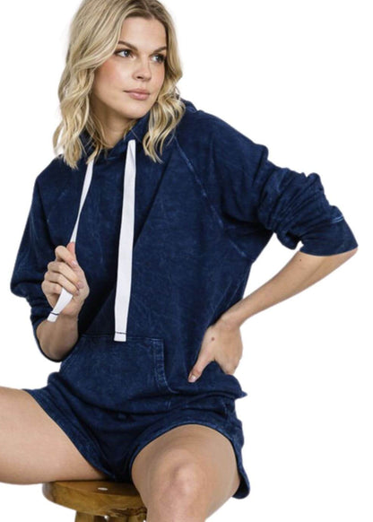 All American Mineral Washed French Terry Sweatshirt Hoodie Made in USA