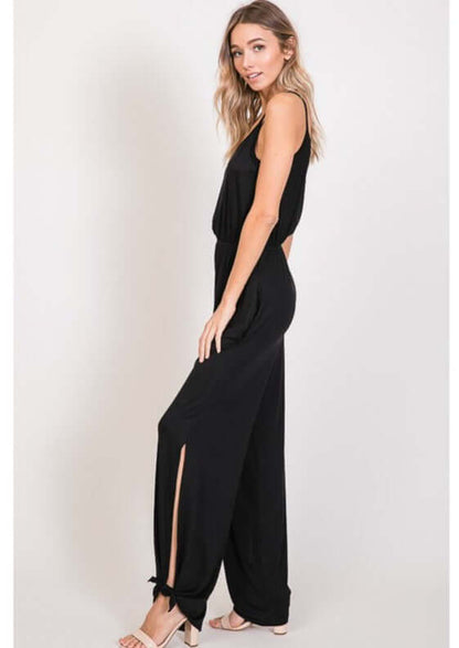 Trendy Tie Hem Jumpsuit Made in USA