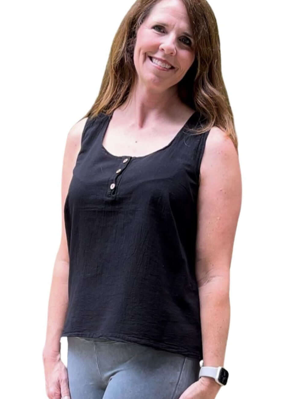 Cotton Wardrobe Essential Sleeveless Top - Clearance Final Sale