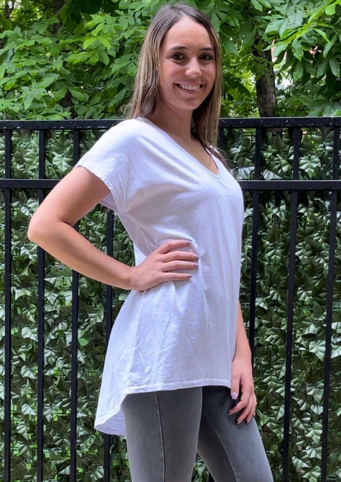 High Low V-Neck Super Comfy Tee - Clearance Final Sale