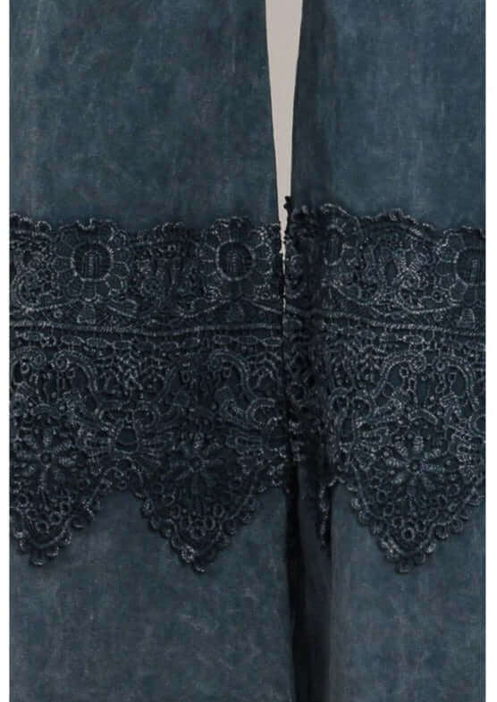 Stand Out Cropped Flare Pants with Crochet Detail Made in USA
