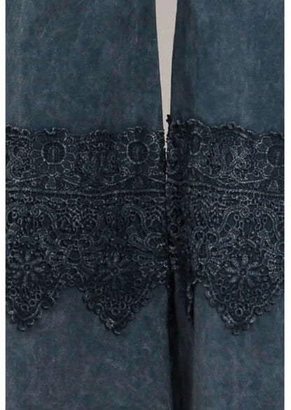Stand Out Cropped Flare Pants with Crochet Detail Made in USA