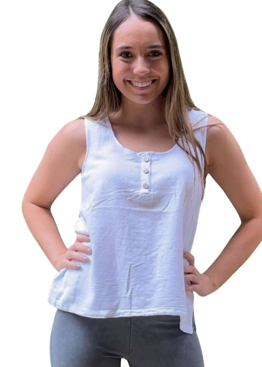 Cotton Wardrobe Essential Sleeveless Top - Clearance Final Sale