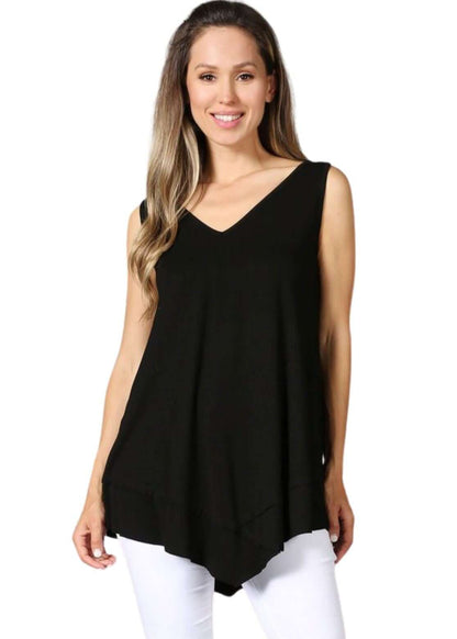 Flattering Sleeveless Tunic in Black