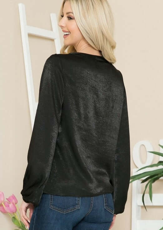 Cowl Neck Satin Top - CLEARANCE FINAL SALE