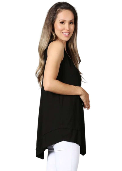 Flattering Sleeveless Tunic in Black