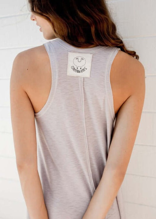 Sleepaholik Soul-a-Power Cotton Racerback Tank Dress Made in USA