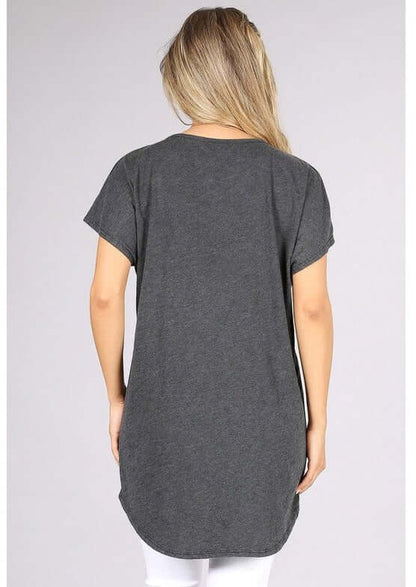 High Low V-Neck Super Comfy Tee - Clearance Final Sale