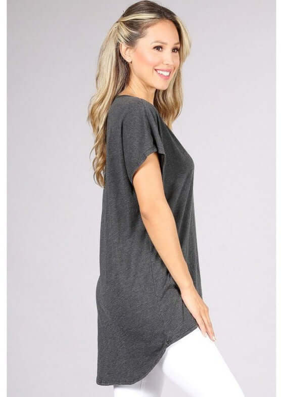 High Low V-Neck Super Comfy Tee - Clearance Final Sale