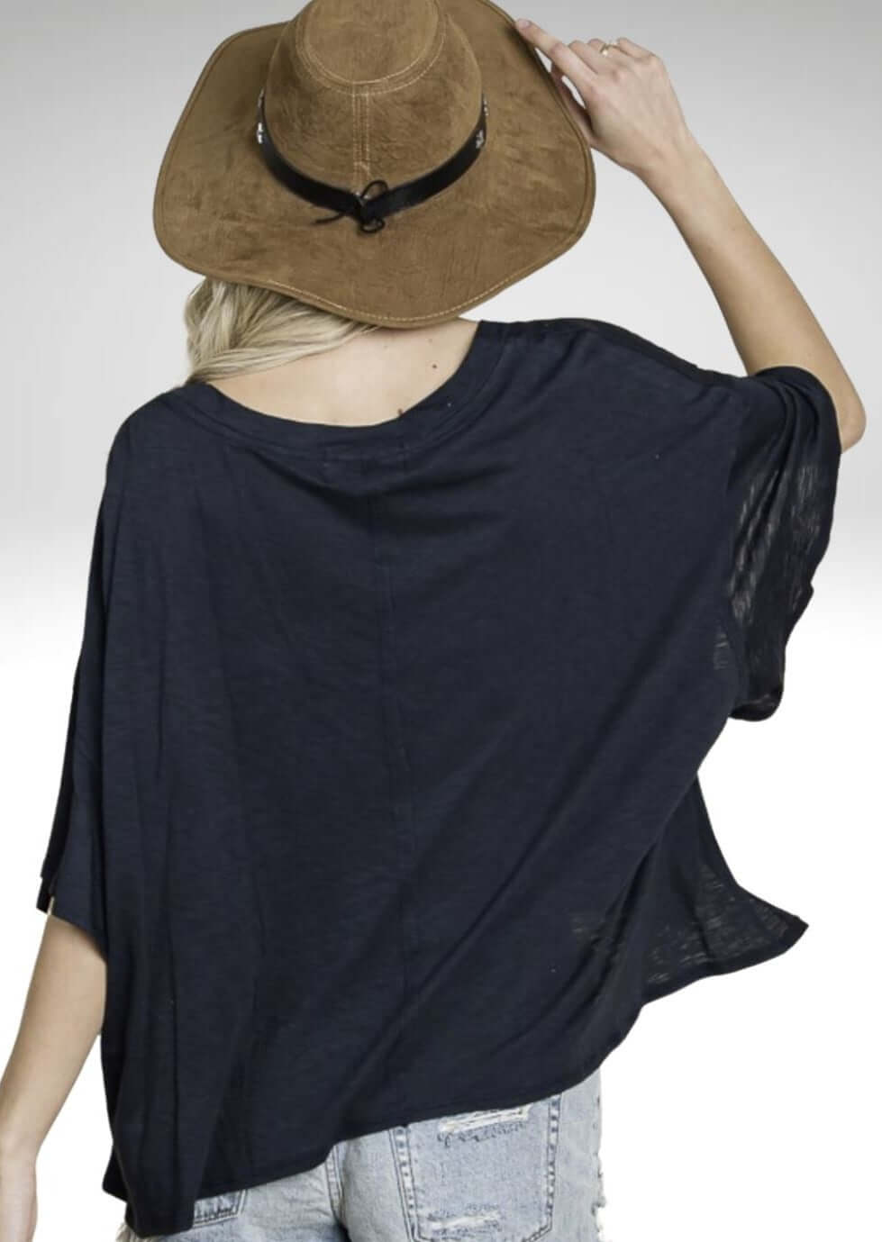 V-Neck Boxy Slub Tee Made in USA
