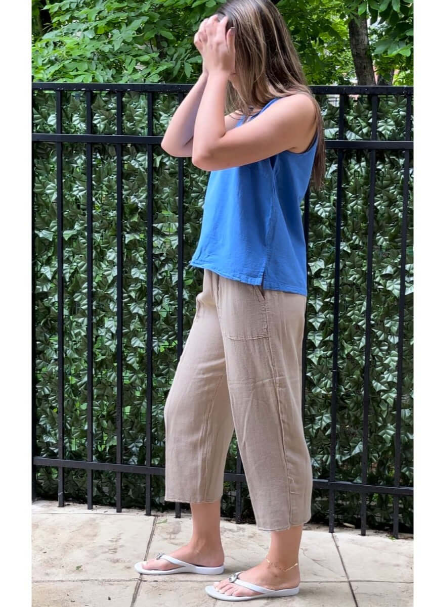 Relaxed Cotton Cropped Pants - Clearance Final Sale