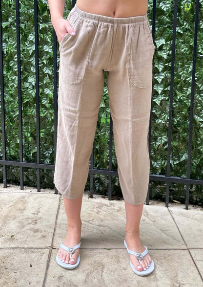 Relaxed Cotton Cropped Pants - Clearance Final Sale
