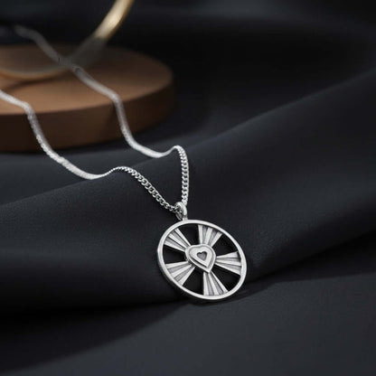 LOVE Shining Heart Necklace - Sterling Silver