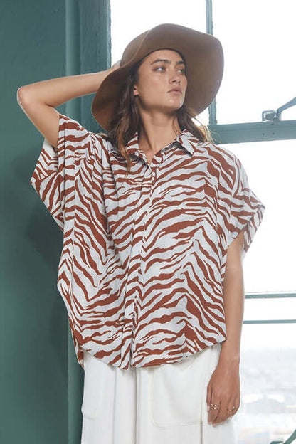 Our Favorite Versatile Button Down Top in Prints  CLEARANCE FINAL SALE