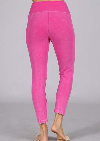 Easy Fit USA Cotton Capri Leggings Made in USA in Fuchsia