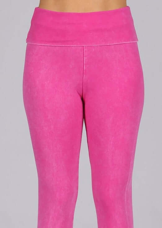 Easy Fit USA Cotton Capri Leggings Made in USA in Fuchsia