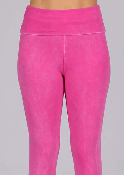 Easy Fit USA Cotton Capri Leggings Made in USA in Fuchsia