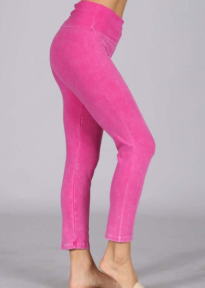 Easy Fit USA Cotton Capri Leggings Made in USA in Fuchsia