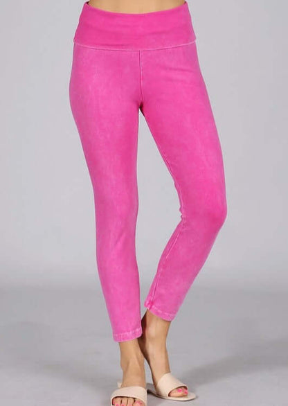 Easy Fit USA Cotton Capri Leggings Made in USA in Fuchsia