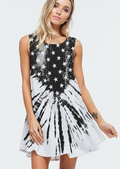 Monochrome Ladies Stars & Stipes Patriotic Tunic Dress CLEARANCE FINAL SALE