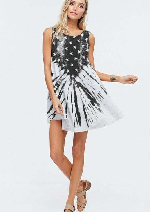 Monochrome Ladies Stars & Stipes Patriotic Tunic Dress CLEARANCE FINAL SALE