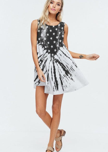 Monochrome Ladies Stars & Stipes Patriotic Tunic Dress CLEARANCE FINAL SALE