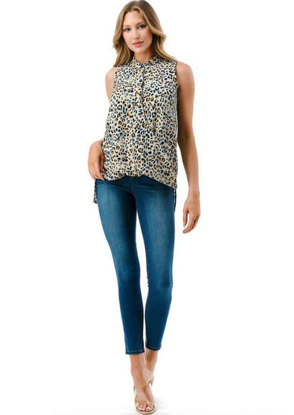 Textured Animal Print Surplice Top CLEARANCE FINAL SALE