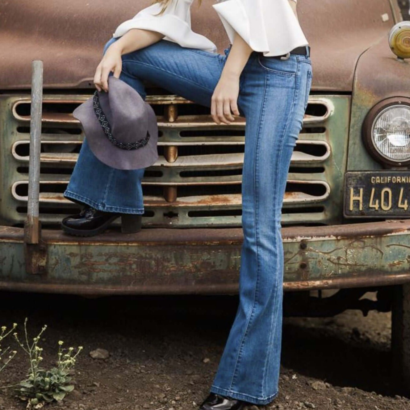 Rumor Has It Front Seam Flared Denim Jeans - Clearance Final Sale