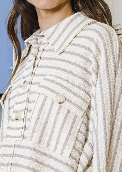 Striped Comfort Me Contrast Pocket Henley CLEARANCE FINAL SALE