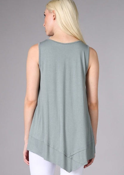 Flattering Sleeveless Tunic Light Sage