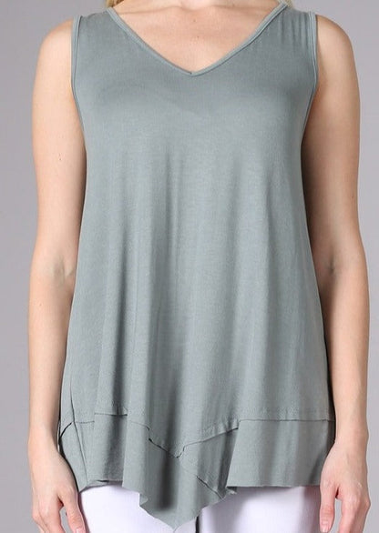 Flattering Sleeveless Tunic Light Sage