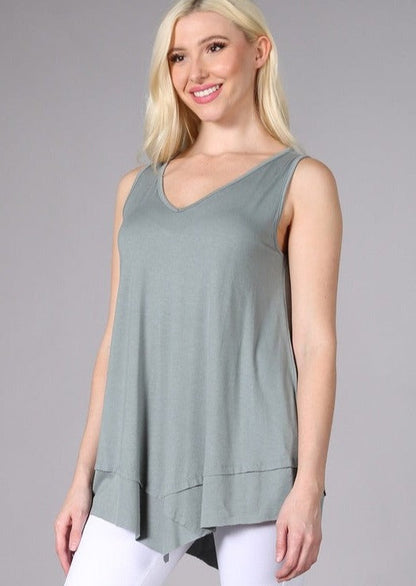 Flattering Sleeveless Tunic Light Sage