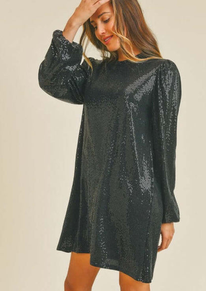 Glam Puff Sleeve Mini Dress CLEARANCE FINAL SALE