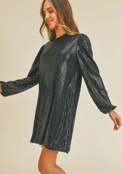 Glam Puff Sleeve Mini Dress CLEARANCE FINAL SALE