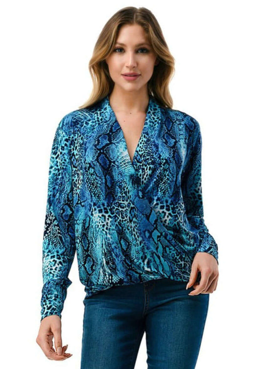The Blues Fashion Surplice Top CLEARANCE FINAL SALE