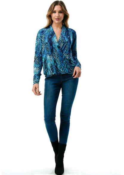 The Blues Fashion Surplice Top CLEARANCE FINAL SALE