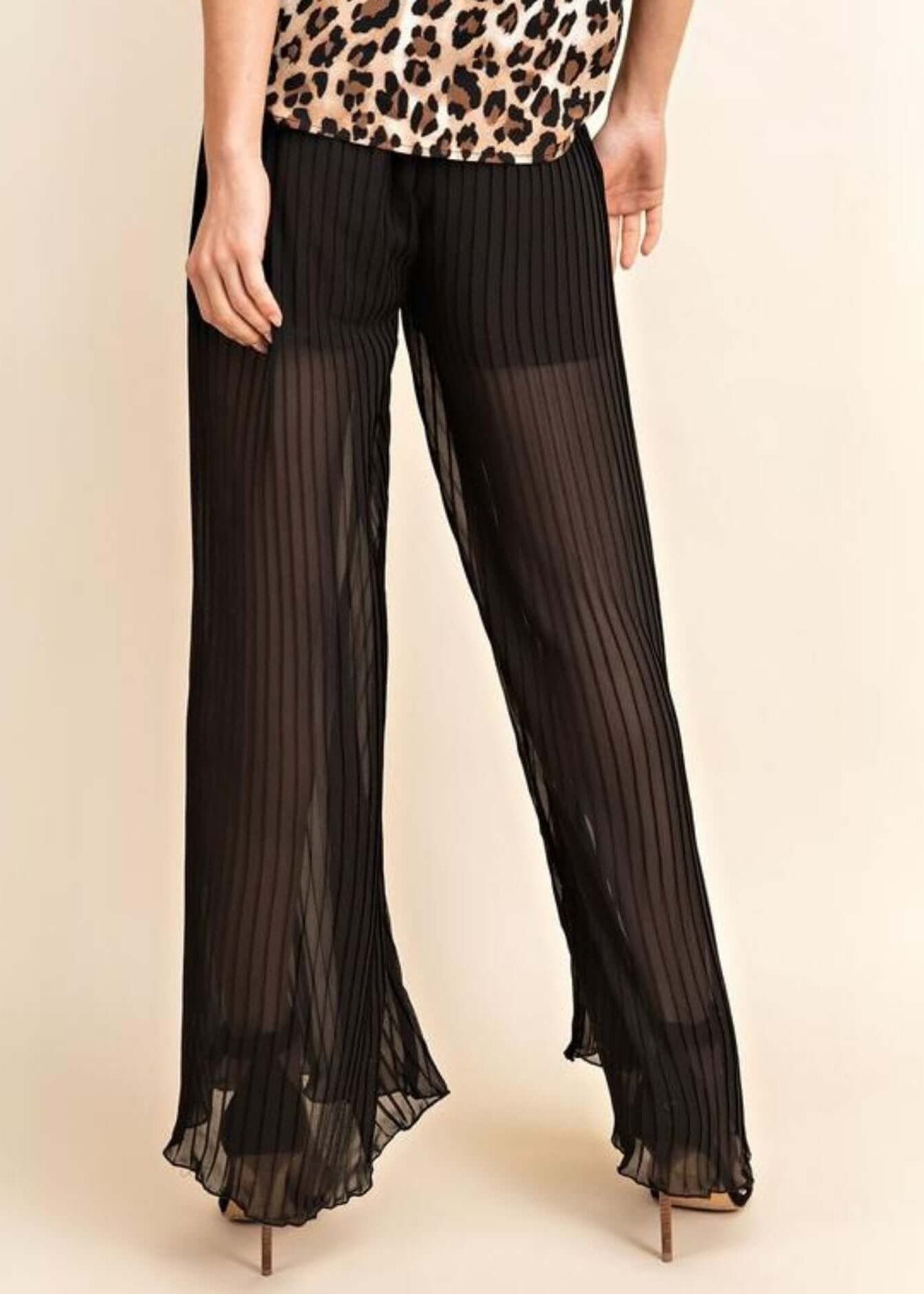 Bold & Beautiful Sheer Pleated Pants CLEARANCE FINAL SALE