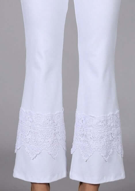 Stand Out Cropped Flare Pants with Crochet Detail Made in USA