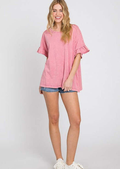 Rita Ruffled Sleeve Loose Fit Tee