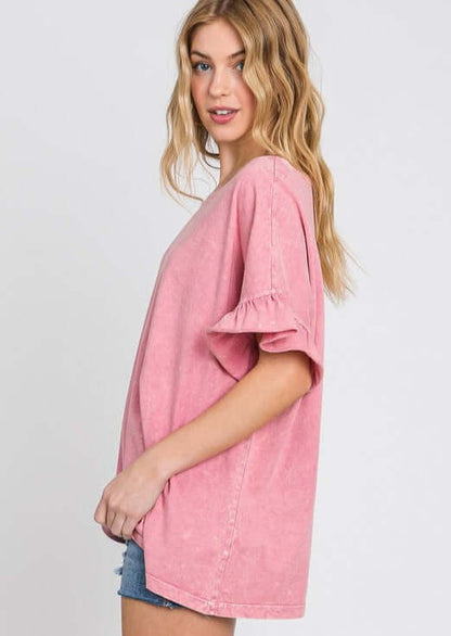Rita Ruffled Sleeve Loose Fit Tee