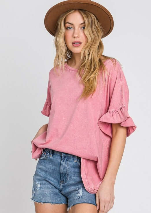 Rita Ruffled Sleeve Loose Fit Tee