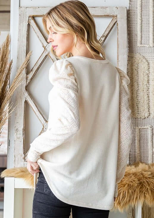 Classic Grace Soft Lace Sleeve Top Made in USA